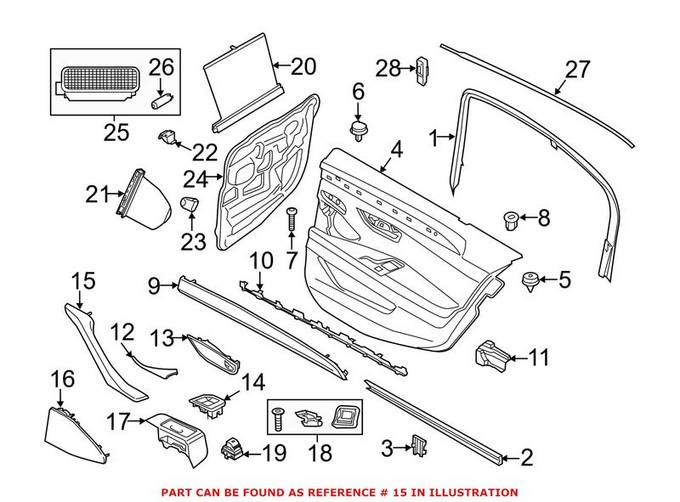 BMW Interior Door Pull Handle = Rear Driver Side 51417225853